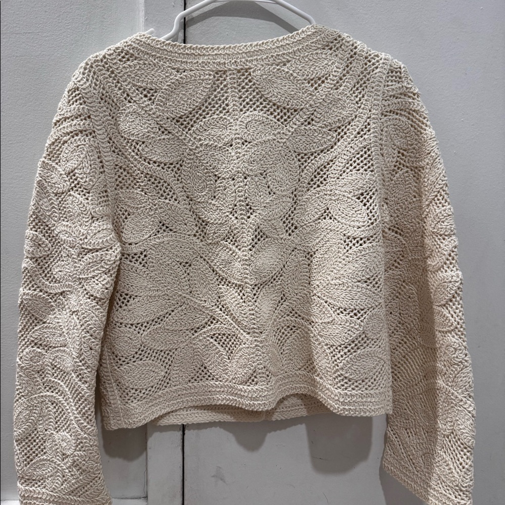 Sezane Nora Floral Crochet Cardigan - Picture 2 of 4